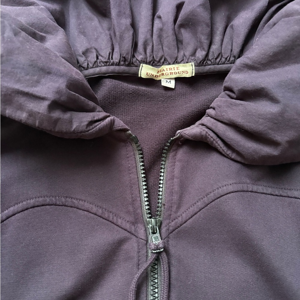 Prairie Underground plum short cloak hoodie sweatshirt XS/S - Picture 3 of 15